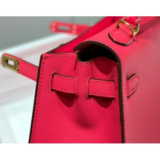 Miglior sito Replica Borsa Hermes Kelly 28cm/32cm Rosa Epsom hardware dorato Imitazioni Outlet Online