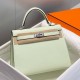 Miglior sito Replica Borsa Hermes Kelly 28cm verde chiaro Epsom hardware argento Imitazioni Outlet Online