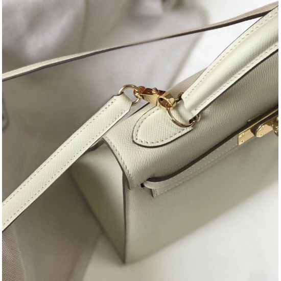 Miglior sito Replica Borsa Hermes Kelly 28cm/32cm Bianco Epsom hardware dorato Imitazioni Outlet Online