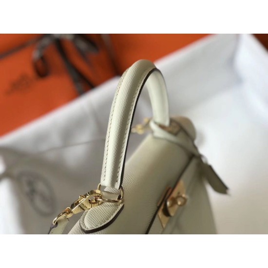 Miglior sito Replica Borsa Hermes Kelly 28cm/32cm Bianco Epsom hardware dorato Imitazioni Outlet Online