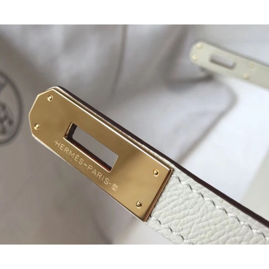 Miglior sito Replica Borsa Hermes Kelly 28cm/32cm Bianco Epsom hardware dorato Imitazioni Outlet Online