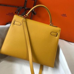 Miglior sito Replica Borsa Hermes Kelly 28cm/32cm Giallo Epsom hardware dorato Imitazioni Outlet Online