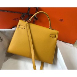 Miglior sito Replica Borsa Hermes Kelly 28cm/32cm Giallo Epsom hardware dorato Imitazioni Outlet Online