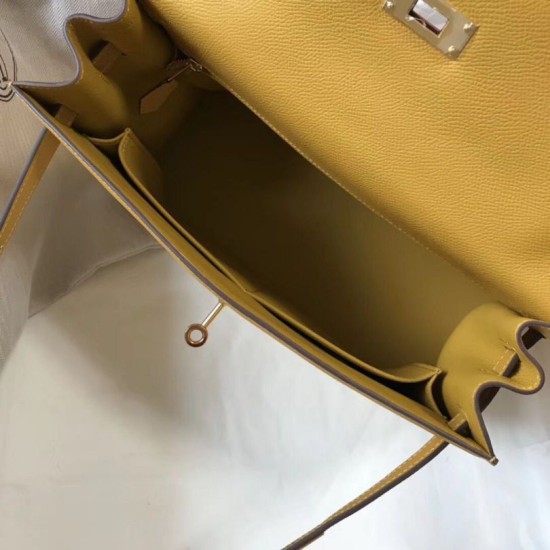 Miglior sito Replica Borsa Hermes Kelly 28cm/32cm Giallo Epsom hardware dorato Imitazioni Outlet Online