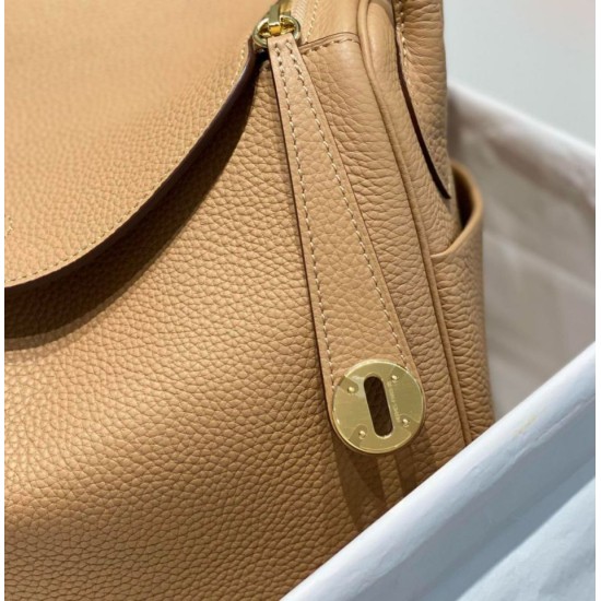 Miglior sito Replica Borsa Hermes Lindy 26 cm cammello con finiture dorate Imitazioni Outlet Online