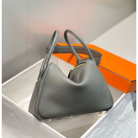 Miglior sito Replica Borsa Hermes Lindy 26 cm Gris Meyer con finiture dorate Imitazioni Outlet Online