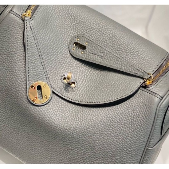Miglior sito Replica Borsa Hermes Lindy 26 cm Gris Meyer con finiture dorate Imitazioni Outlet Online