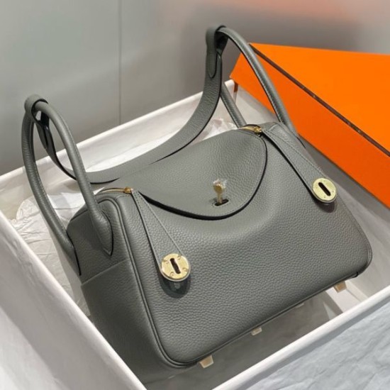 Miglior sito Replica Borsa Hermes Lindy 26 cm Gris Meyer con finiture dorate Imitazioni Outlet Online
