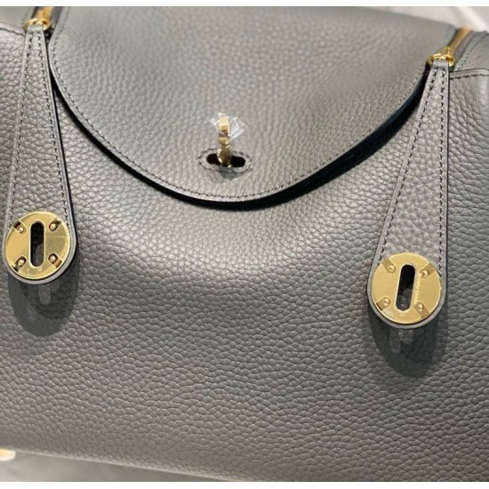 Miglior sito Replica Borsa Hermes Lindy 26 cm Gris Meyer con finiture dorate Imitazioni Outlet Online
