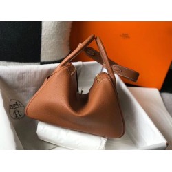 Miglior sito Replica Borsa Hermes Lindy 26 cm Marrone con finiture dorate Imitazioni Outlet Online