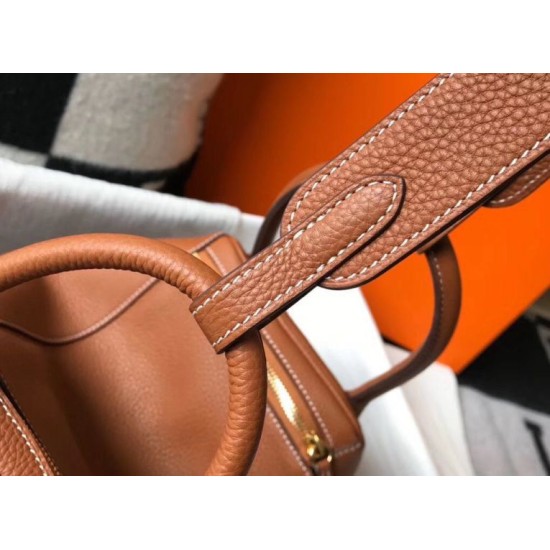 Miglior sito Replica Borsa Hermes Lindy 26 cm Marrone con finiture dorate Imitazioni Outlet Online