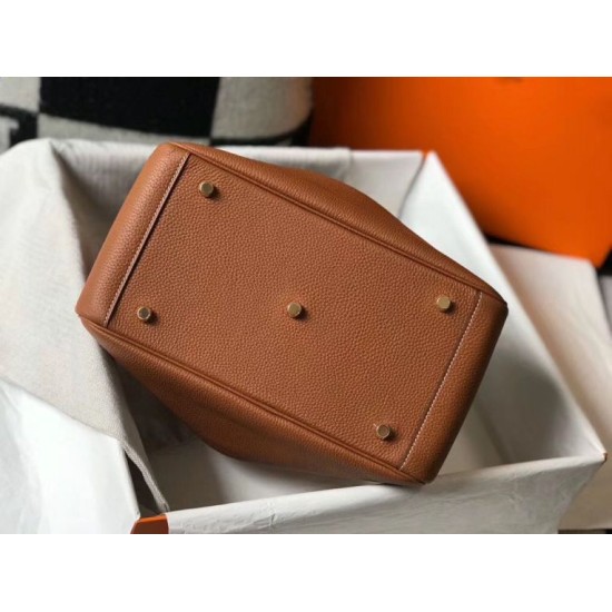 Miglior sito Replica Borsa Hermes Lindy 26 cm Marrone con finiture dorate Imitazioni Outlet Online