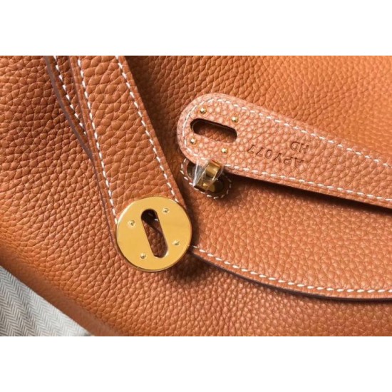 Miglior sito Replica Borsa Hermes Lindy 26 cm Marrone con finiture dorate Imitazioni Outlet Online