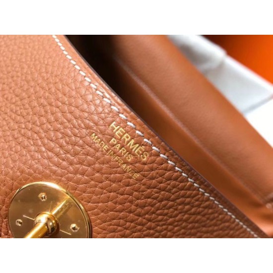 Miglior sito Replica Borsa Hermes Lindy 26 cm Marrone con finiture dorate Imitazioni Outlet Online