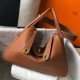 Miglior sito Replica Borsa Hermes Lindy 26 cm Marrone con finiture dorate Imitazioni Outlet Online