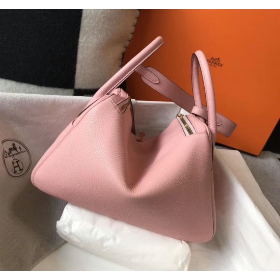 Miglior sito Replica Borsa Hermes Lindy 26 cm Rosa con finiture dorate Imitazioni Outlet Online