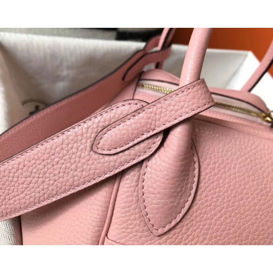 Miglior sito Replica Borsa Hermes Lindy 26 cm Rosa con finiture dorate Imitazioni Outlet Online