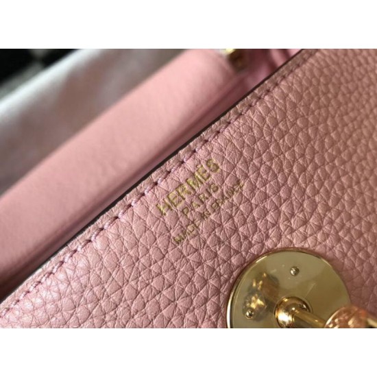 Miglior sito Replica Borsa Hermes Lindy 26 cm Rosa con finiture dorate Imitazioni Outlet Online