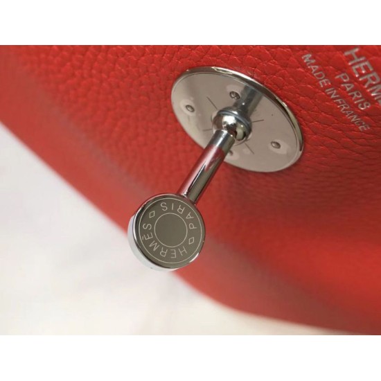 Miglior sito Replica Borsa Hermes Lindy 26 cm Rosso con finiture dorate Imitazioni Outlet Online