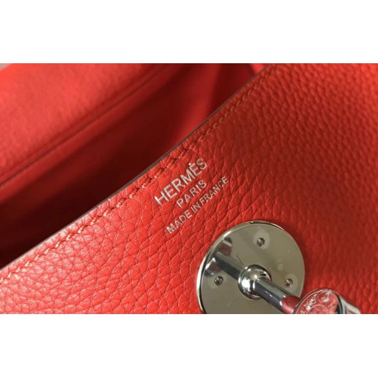 Miglior sito Replica Borsa Hermes Lindy 26 cm Rosso con finiture dorate Imitazioni Outlet Online