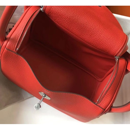 Miglior sito Replica Borsa Hermes Lindy 26 cm Rosso con finiture dorate Imitazioni Outlet Online