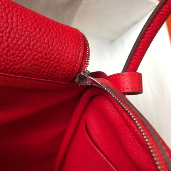 Miglior sito Replica Borsa Hermes Lindy 26 cm Rosso con finiture dorate Imitazioni Outlet Online