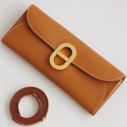Miglior sito Replica Portafoglio Hermes Maillon To Go Epsom marrone Imitazioni Outlet Online