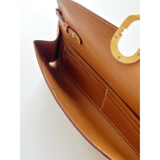 Miglior sito Replica Portafoglio Hermes Maillon To Go Epsom marrone Imitazioni Outlet Online