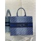 Perfette Qualità Repliche Borsa tote media Dior in jacquard blu denim obliquo Imitazione