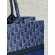 Perfette Qualità Repliche Borsa tote media Dior in jacquard blu denim obliquo Imitazione