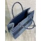 Perfette Qualità Repliche Borsa tote media Dior in jacquard blu denim obliquo Imitazione