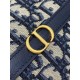 Replica perfetta Mini borsa Dior 30 Montaigne Cigale in jacquard blu obliquo Imitazione Outlet Online