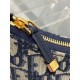 Replica perfetta Mini borsa Dior 30 Montaigne Cigale in jacquard blu obliquo Imitazione Outlet Online