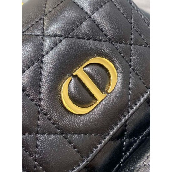 Migliore Repliche Zaino piccolo Dior Caro in pelle di agnello macrocannage nera Economiche Outlet Online