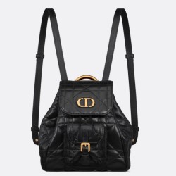 Migliore Repliche Zaino piccolo Dior Caro in pelle di agnello macrocannage nera Economiche Outlet Online