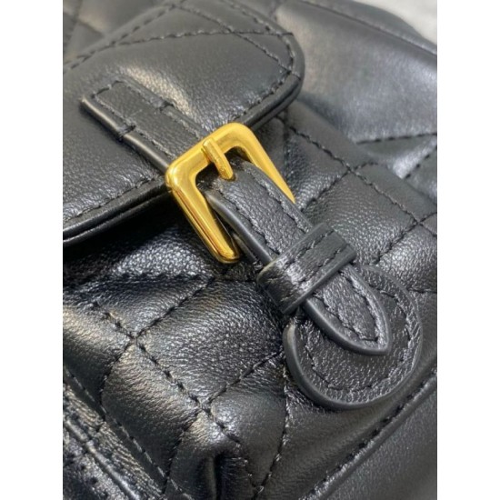 Migliore Repliche Zaino piccolo Dior Caro in pelle di agnello macrocannage nera Economiche Outlet Online