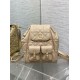Replica perfetta Zaino medio Dior Caro in pelle di agnello macrocannage beige Imitazione Outlet Online