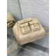 Replica perfetta Zaino medio Dior Caro in pelle di agnello macrocannage beige Imitazione Outlet Online
