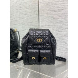 Perfette Qualità Repliche Zaino medio Dior Caro in pelle di agnello nero Macrocannage Imitazione Miglior Falso Zaino medio Dior Caro in pelle di agnello nero Macrocannage Economiche Premium