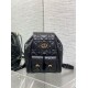 Miglior Falso Zaino medio Dior Caro in pelle di agnello nero Macrocannage Economiche Premium