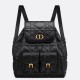 Miglior Falso Zaino medio Dior Caro in pelle di agnello nero Macrocannage Economiche Premium