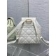 Migliore Repliche Zaino medio Dior Caro in pelle di agnello bianco Macrocannage Economiche Outlet Online