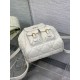 Migliore Repliche Zaino medio Dior Caro in pelle di agnello bianco Macrocannage Economiche Outlet Online