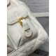 Migliore Repliche Zaino medio Dior Caro in pelle di agnello bianco Macrocannage Economiche Outlet Online
