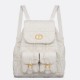 Migliore Repliche Zaino medio Dior Caro in pelle di agnello bianco Macrocannage Economiche Outlet Online