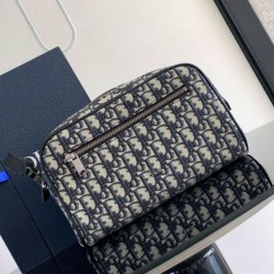 Migliore Repliche Borsa da toilette Dior in jacquard beige obliquo Dior Economiche Outlet Online