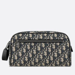 Migliore Repliche Borsa da toilette Dior in jacquard beige obliquo Dior Economiche Outlet Online