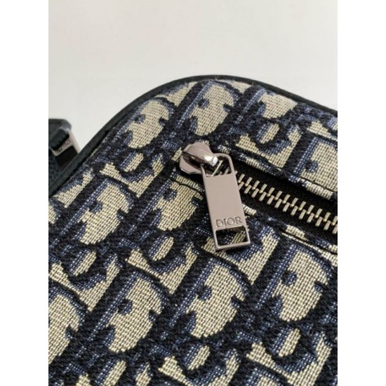 Migliore Repliche Borsa da toilette Dior in jacquard beige obliquo Dior Economiche Outlet Online