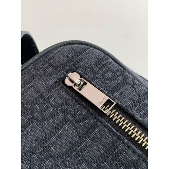 Migliore Repliche Borsa da toilette Dior in jacquard nero obliquo Dior Economiche Outlet Online