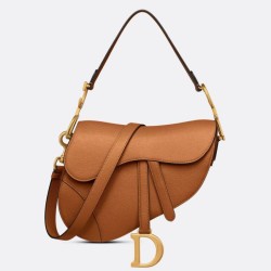 Miglior Falso Borsa Saddle Dior con tracolla in pelle di vitello martellata marrone Economiche Premium